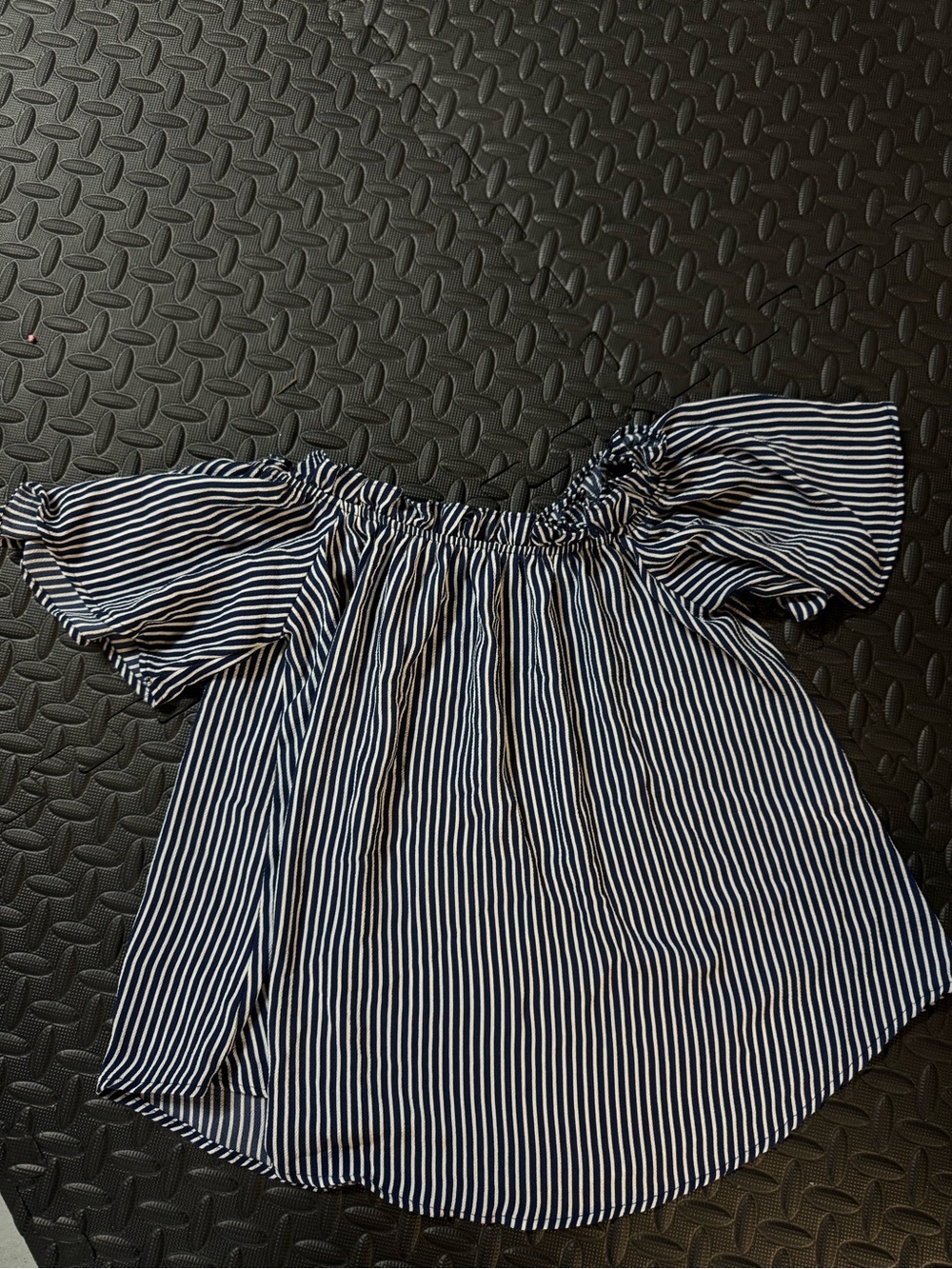 Primark Navy & White Striped Off-Shoulder Top